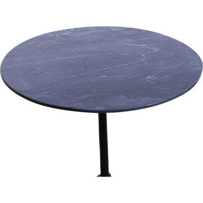 Glacier 18" Accent Table by World Interiors in powder coated black. Made from marble reclaimed iron in a modern style.