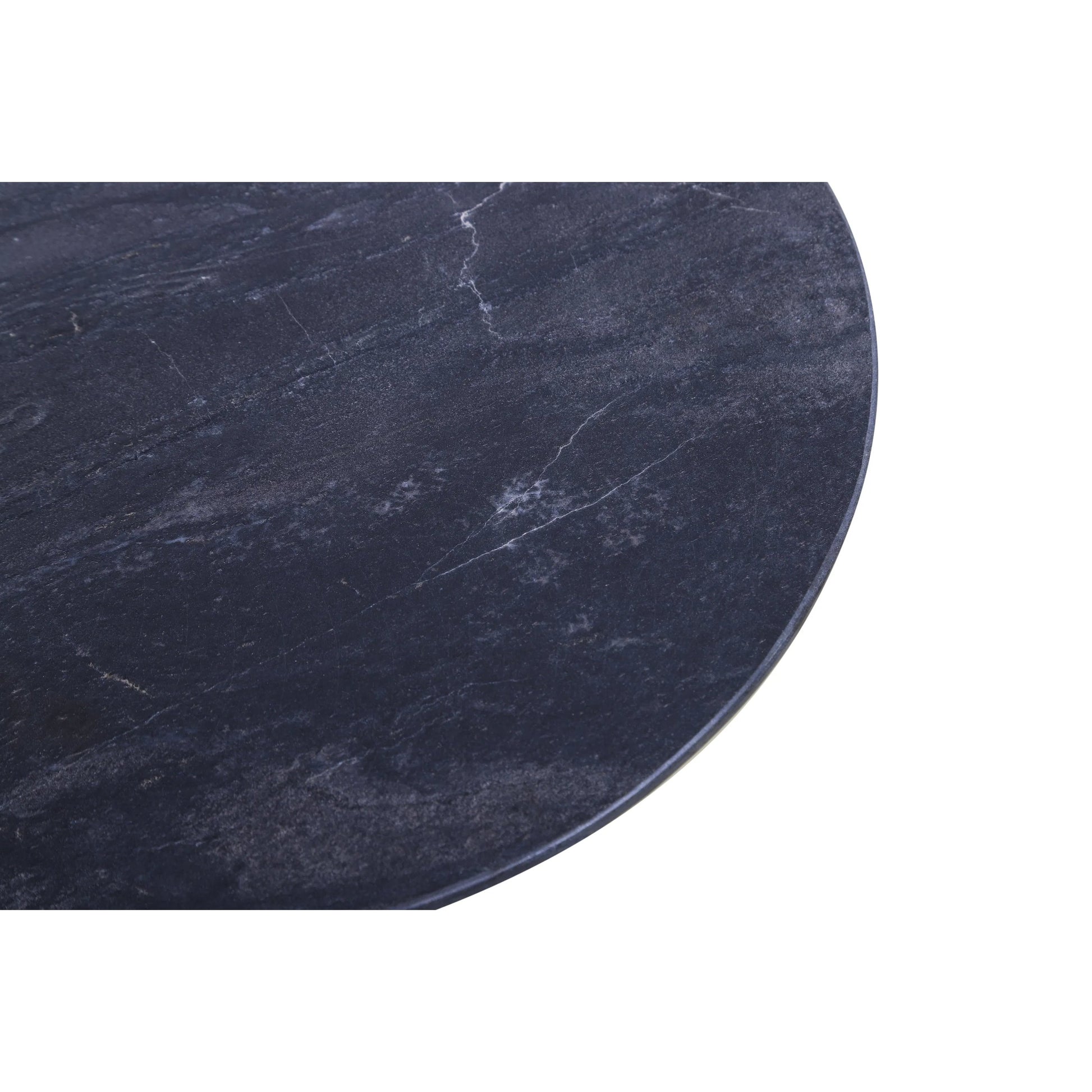 Glacier 18" Accent Table by World Interiors in powder coated black. Made from marble reclaimed iron in a modern style.