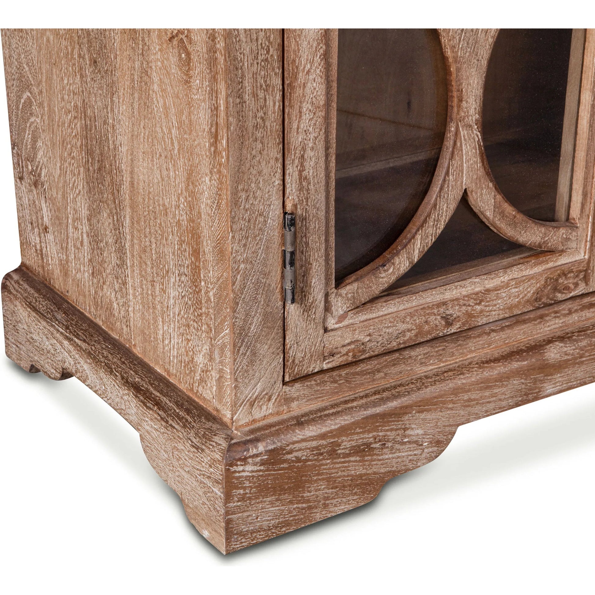 Pengrove Sideboard by World Interiors in light brown and antique oak. Made from mango wood, glass in a cottage & farmhouse style.