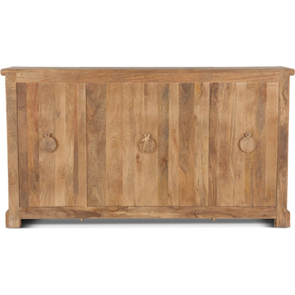 Pengrove Sideboard by World Interiors in light brown and antique oak. Made from mango wood, glass in a cottage & farmhouse style.