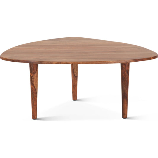 Arrey 37" Coffee Table by World Interiors in russett and natural. Made from sheesham wood in a unique style.