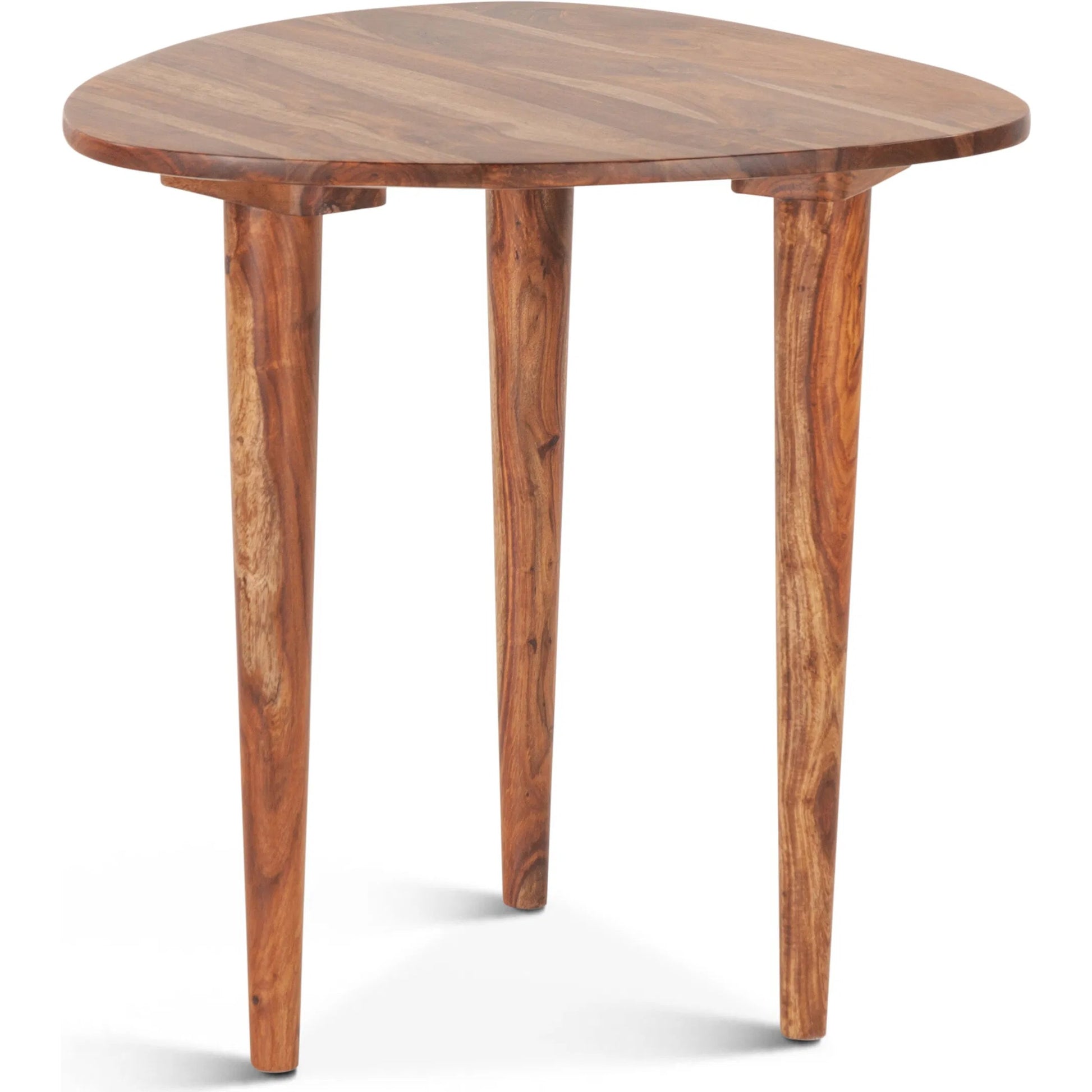 Arrey 23" Side Table by World Interiors in russett and natural. Made from sheesham wood in a transitional style.