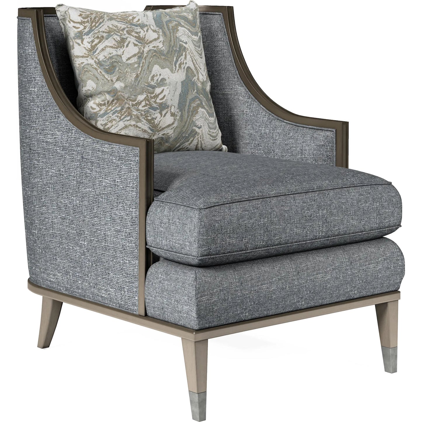 001 SI-2334450 | Primary Silo | Harper Chair by A.R.T. Furniture in blue and mica, lichen. Made from rubberwood solids, foam, fabric, metal in a traditional style.