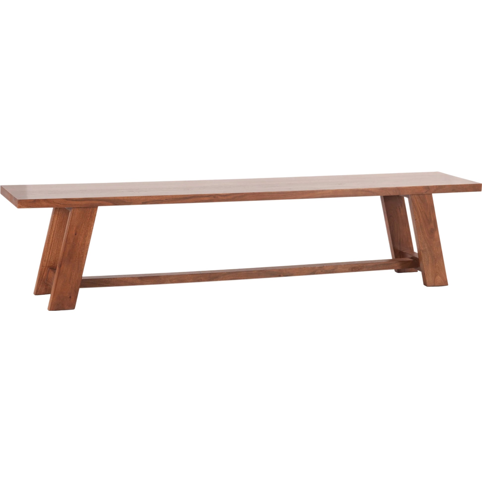 Stavanger 80" Bench by World Interiors in brown and cinnamon brown. Made from acacia wood in a unique style.