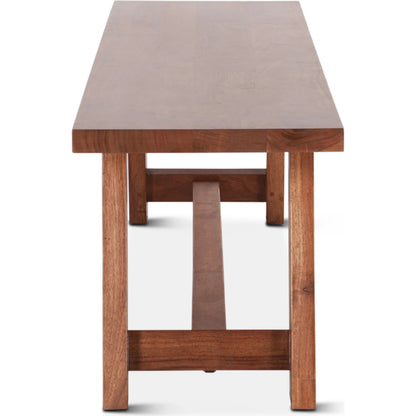 Stavanger 80" Bench by World Interiors in brown and cinnamon brown. Made from acacia wood in a unique style.