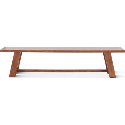 Stavanger 80" Bench by World Interiors in brown and cinnamon brown. Made from acacia wood in a unique style.