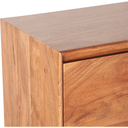 Stavanger Sideboard by World Interiors in browns and cinnamon brown. Made from acacia wood in a transitional style.