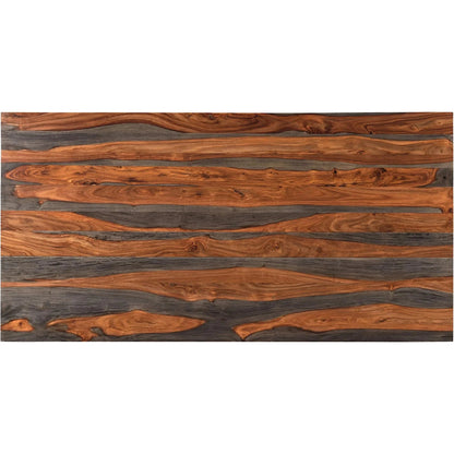 Summit Coffee Table by World Interiors in brown and gray and capri sheeesham. Made from sheesham wood, iron in a unique style.