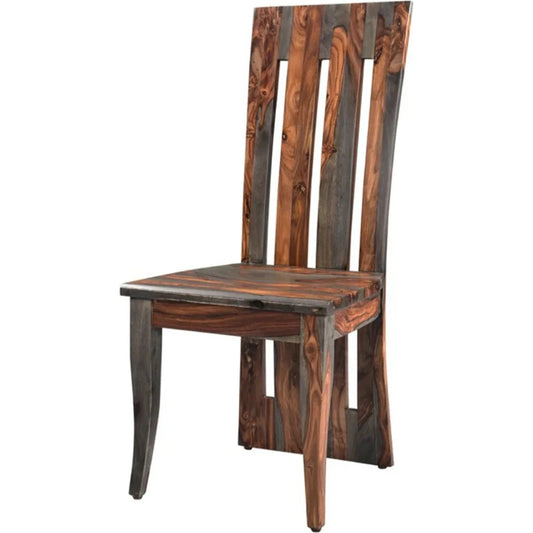 Summit Dining Chair by World Interiors in brown and gray and capri sheeesham. Made from sheesham wood, iron in a unique style.