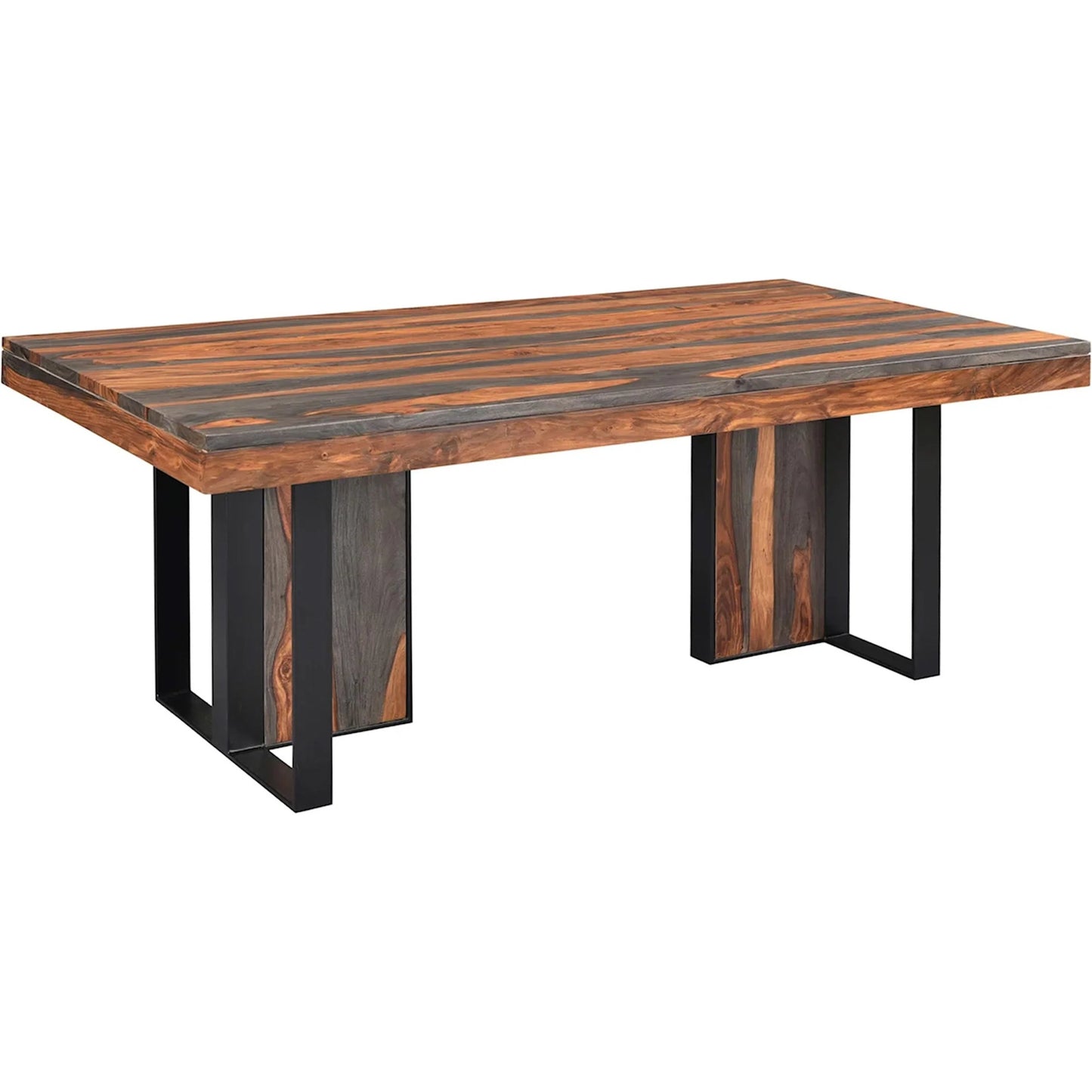001 SI-2445308 | Primary Silo | Summit Dining Table by World Interiors in brown and gray and capri sheeesham. Made from sheesham wood, iron in a unique style.