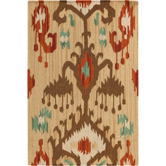Frontier Rug - 1324 by Surya in tan, brown, beige, rust, sage. Made from 100% wool in a unique style.