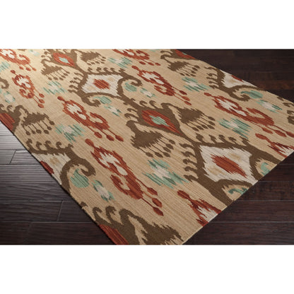 Frontier Rug - 1324 by Surya in tan, brown, beige, rust, sage. Made from 100% wool in a unique style.