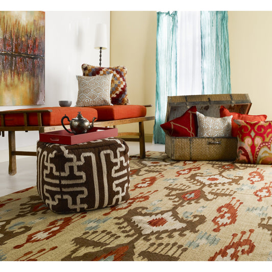 Frontier Rug - 1324 by Surya in tan, brown, beige, rust, sage. Made from 100% wool in a unique style.