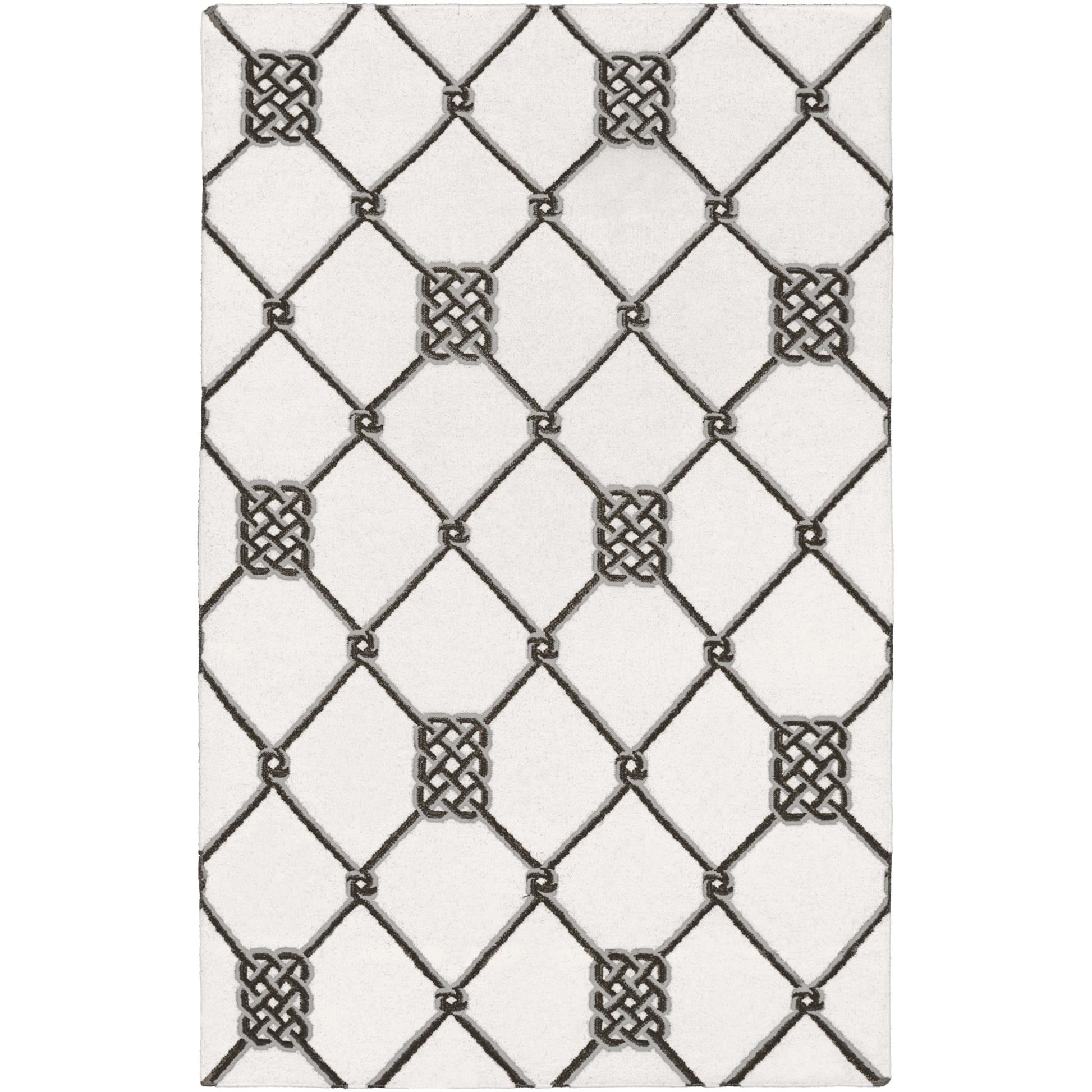 Frontier Rug - 617 by Surya in light beige, gray, charcoal, black. Made from 100% wool in a unique style.