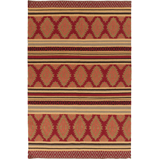 Frontier Rug - 1330 by Surya in black, burnt orange, medium brown, wheat, rose. Made from 100% wool in a unique style.