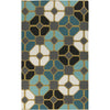 Teal, Gray, Tan, Mint, Off-White / 2' x 3'