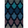 Navy, Dark Blue, Blue, Dark Purple, Charcoal / 2' x 3'