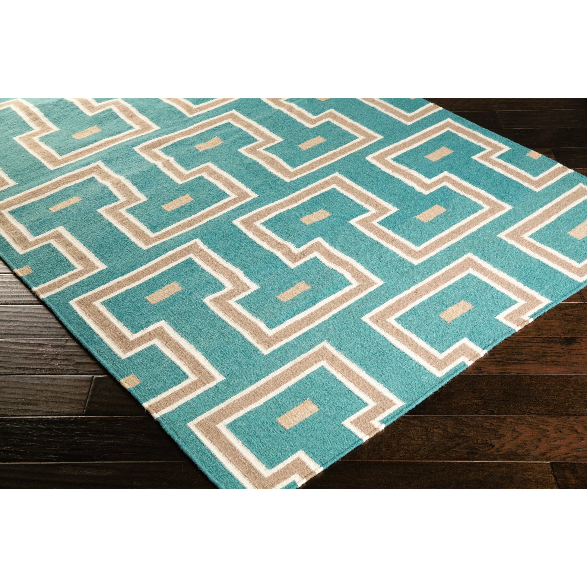 Frontier Rug - 786 by Surya in cream, tan, teal. Made from 100% wool in a unique style.