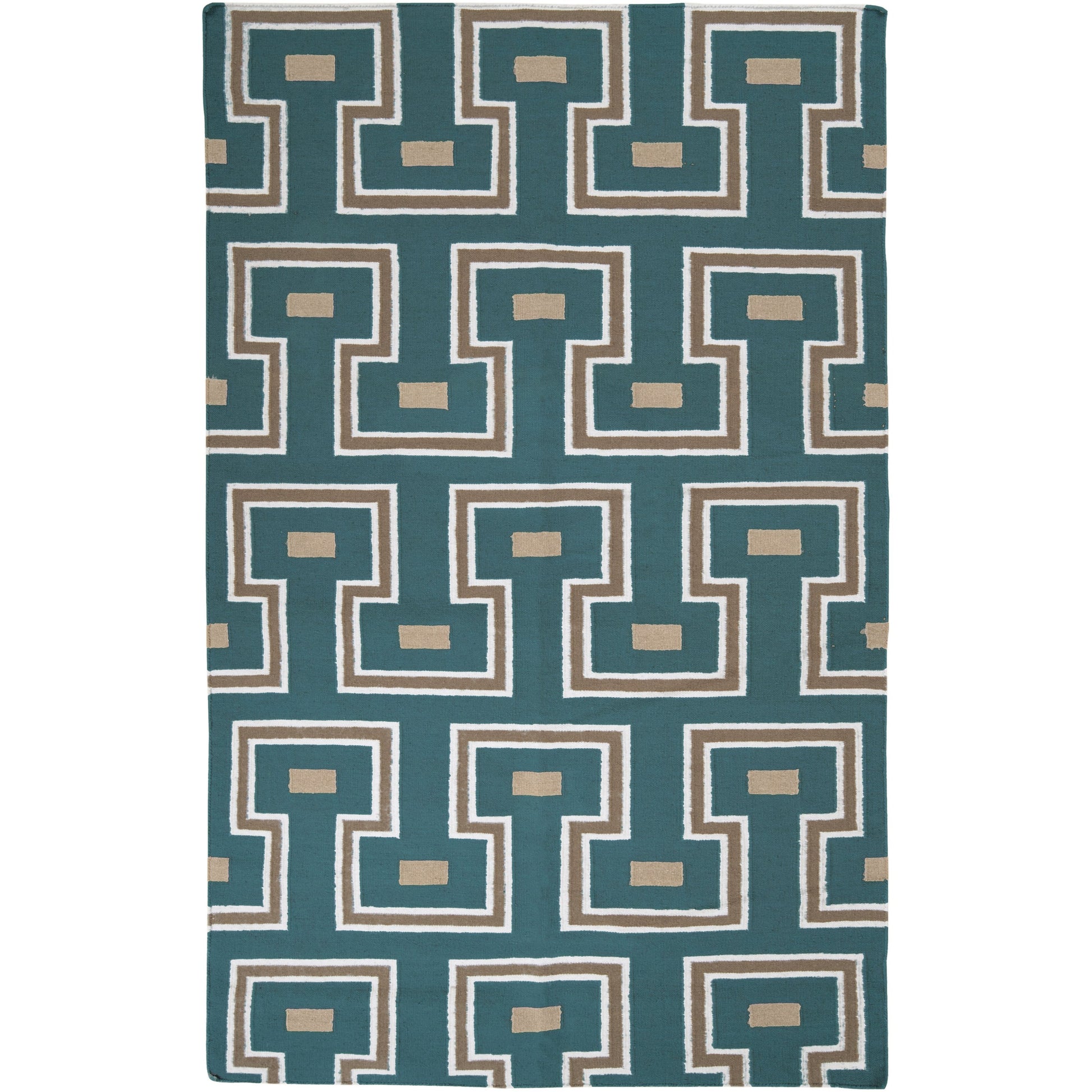 Frontier Rug - 786 by Surya in cream, tan, teal. Made from 100% wool in a unique style.