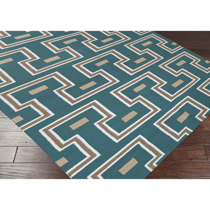 Frontier Rug - 786 by Surya in cream, tan, teal. Made from 100% wool in a unique style.