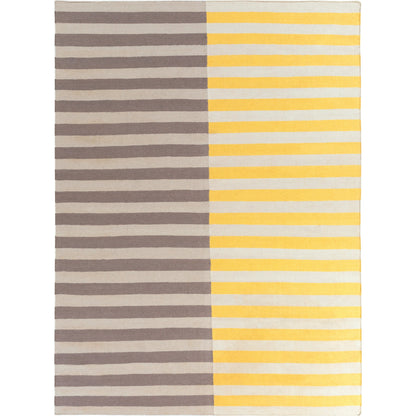 Frontier FT-563 Rug by Surya in medium gray, light gray, mustard, gray. Made from 100% wool in a unique style.