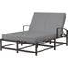 La Jolla Outdoor Double Chaise by Sunset West in browns. Made from aluminum in a modern style.