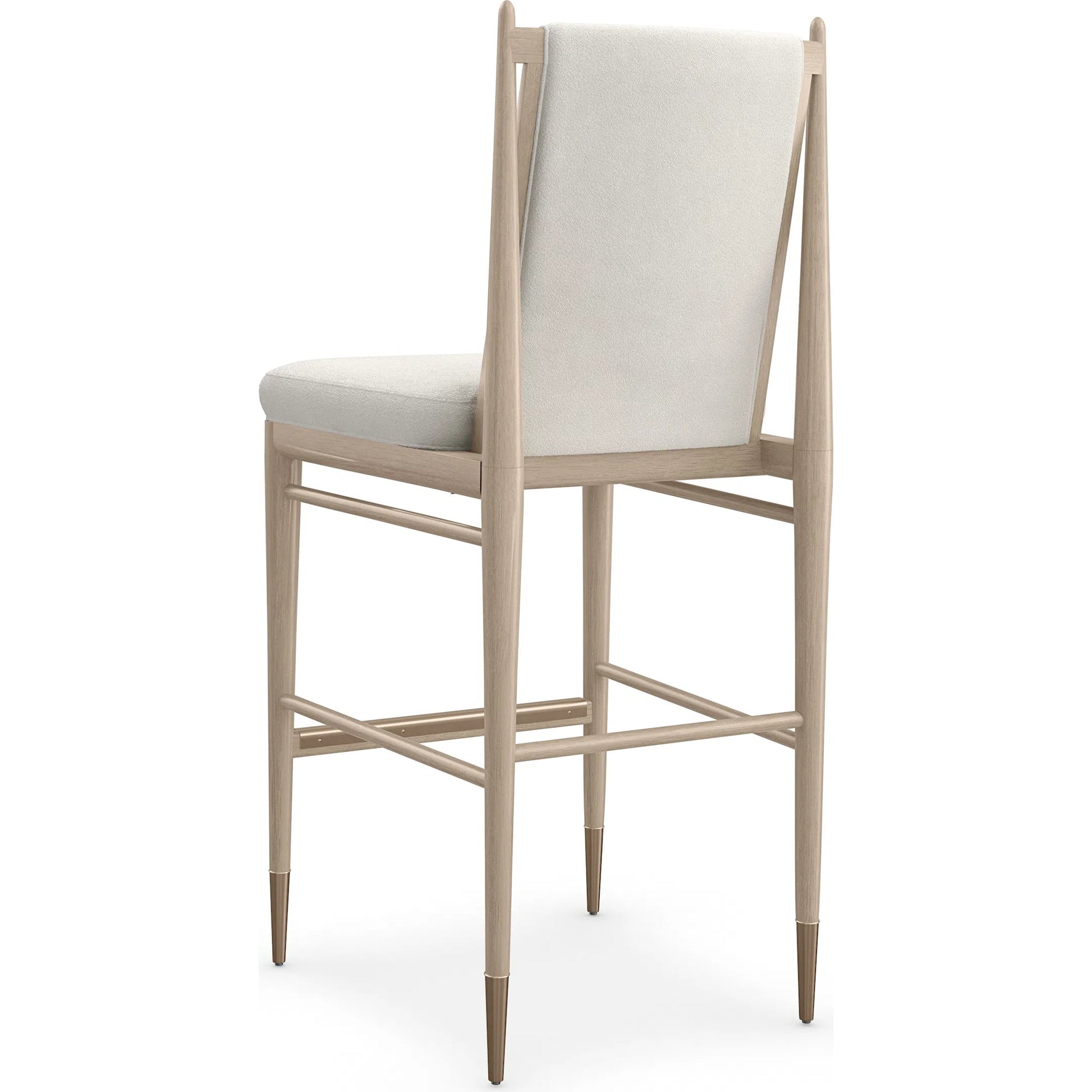 Unity Light Bar Stool by Caracole. Made from oak in a unique style.