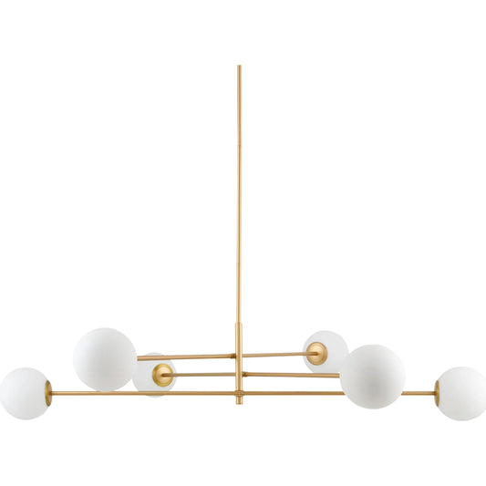 Fonte Chandelier by Surya in white, gold. Made from iron, glass in a modern style.