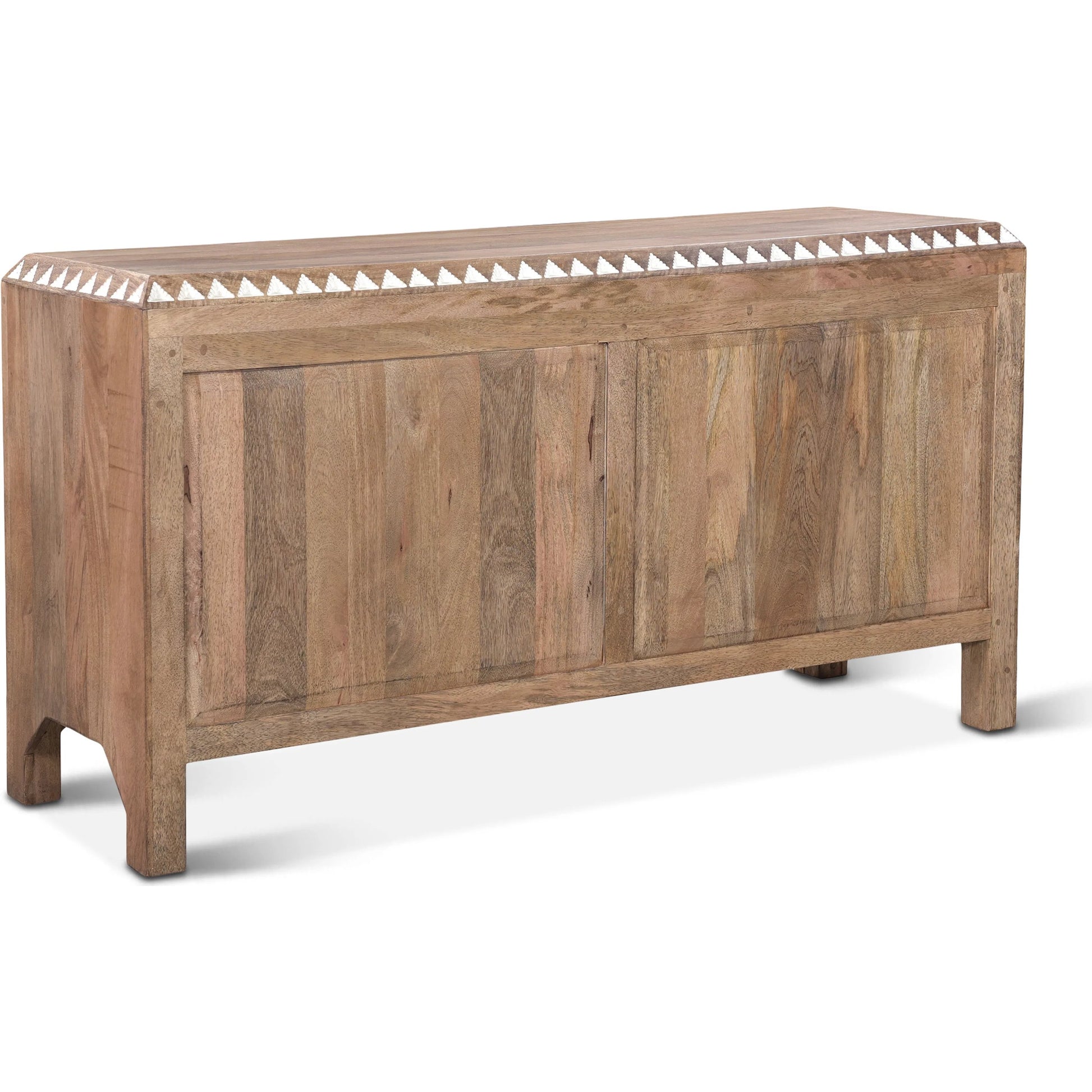 Haveli Mango Wood Geometric Carved Dresser by World Interiors in white. Made from mango wood in a eclectic & global style.