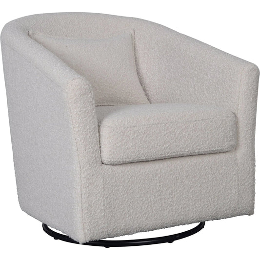 Carmen Swivel Glider by LH Imports in boucle cream. Made from unique in a unique style.