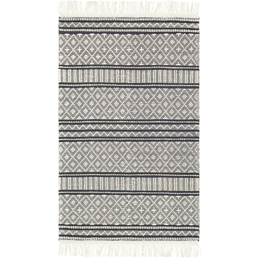 Farmhouse Tassels Rug - 23231 by Livabliss. Made from 60% wool, 40% cotton in a unique style.