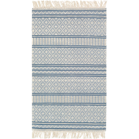 Farmhouse Tassels Rug - 23231 by Livabliss. Made from 60% wool, 40% cotton in a unique style.