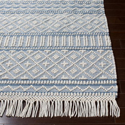 Farmhouse Tassels FTS-2300 Rug by Livabliss in black, white. Made from 60% wool, 40% cotton in a unique style.