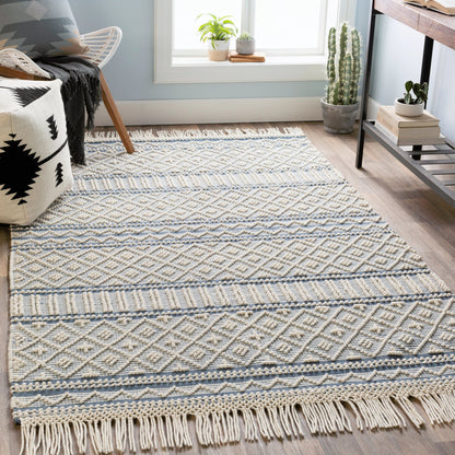Farmhouse Tassels FTS-2300 Rug by Livabliss in black, white. Made from 60% wool, 40% cotton in a unique style.