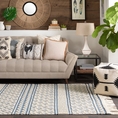 Farmhouse Tassels FTS-2300 Rug by Livabliss in black, white. Made from 60% wool, 40% cotton in a unique style.