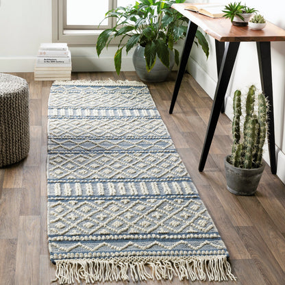Farmhouse Tassels FTS-2300 Rug by Livabliss in black, white. Made from 60% wool, 40% cotton in a unique style.