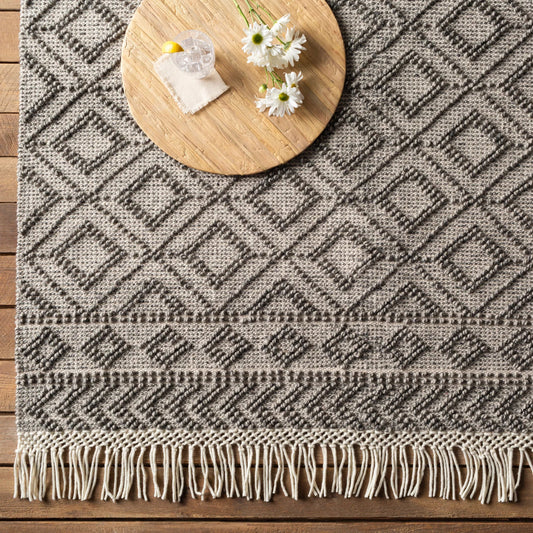 Farmhouse Tassels Rug - 23232 by Surya. Made from 60% wool, 40% cotton in a unique style.