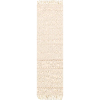 Farmhouse Tassels FTS-2304 Rug by Livabliss in white, beige. Made from 60% wool, 40% cotton in a unique style.
