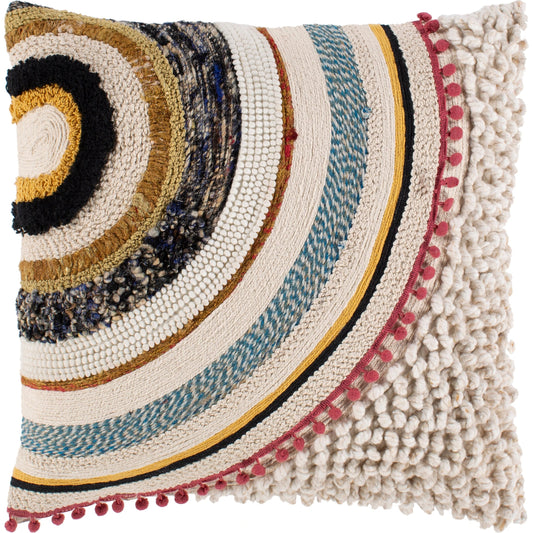 Fleetwood Pillow - 32196 by Livabliss in beige, light beige. Made from 100% cotton in a eclectic & global style.