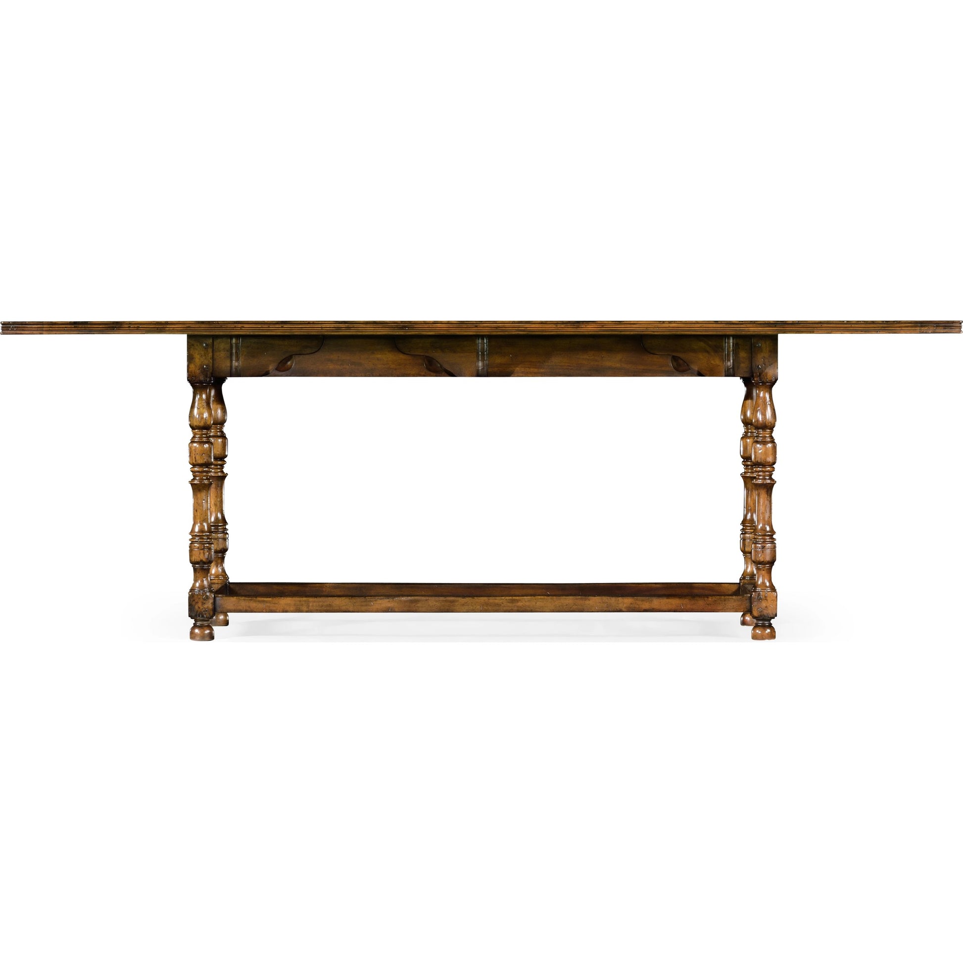 Casual Accents Small Walnut Hunt Table by Jonathan Charles in brown and medium walnut country distressed. Made from acacia in a traditional style.