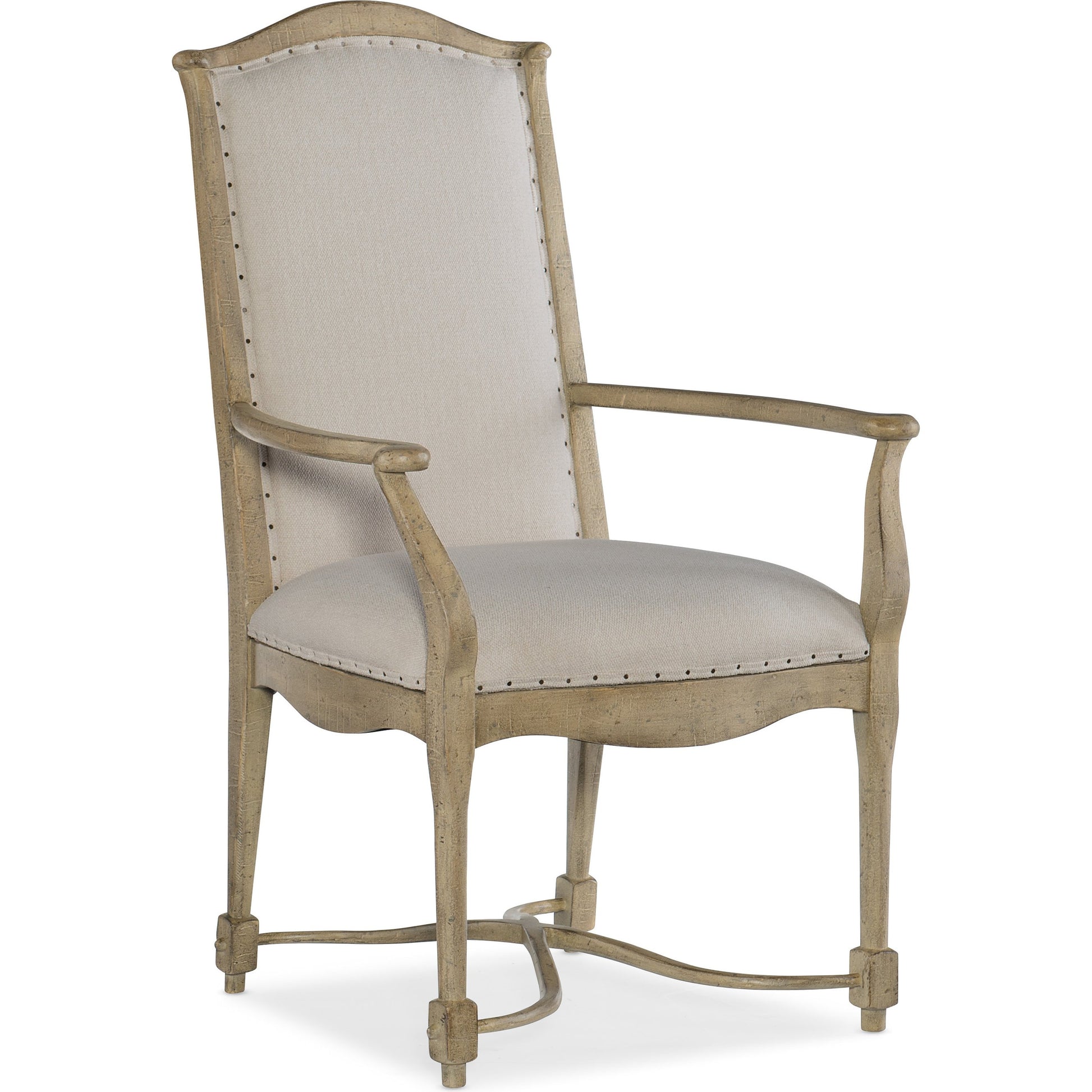Ciao Bella Upholstered Arm Chair (Set of 2) by Hooker Furniture in beige. Made from fabric, nailheads in a traditional style.