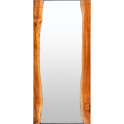 Fujian Accent Mirror - 539248 by Surya in frame: brown and hand finished. Made from acacia in a modern style.