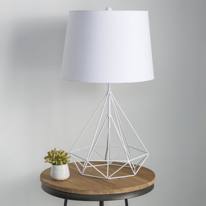 Fuller - 16432 by Surya in white, metallic nickel and painted. Made from linen, metal, 100% metal in a modern style.