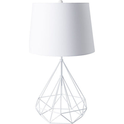 Fuller - 16432 by Surya in white, metallic nickel and painted. Made from linen, metal, 100% metal in a modern style.