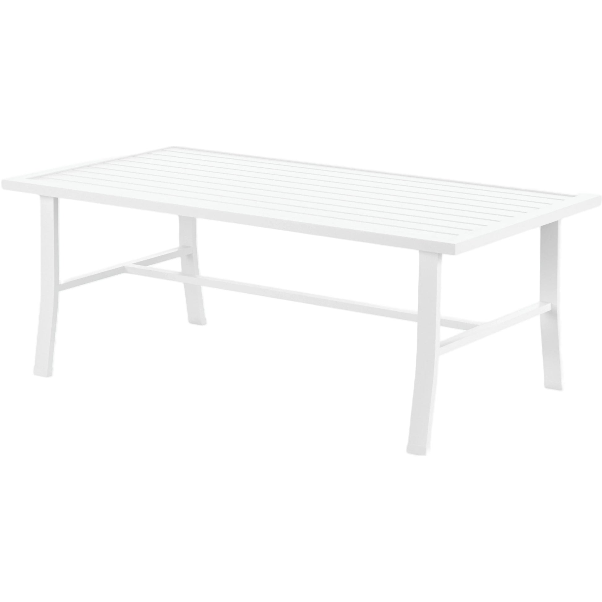 Bristol Outdoor Coffee Table by Sunset West in white. Made from aluminum in a modern style.