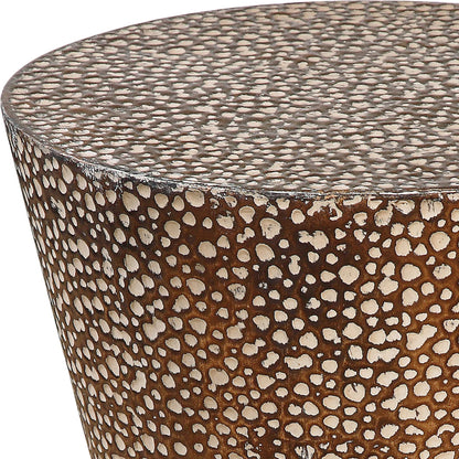Cutler Drum Shaped Accent Table by Uttermost. Made from iron in a modern style.