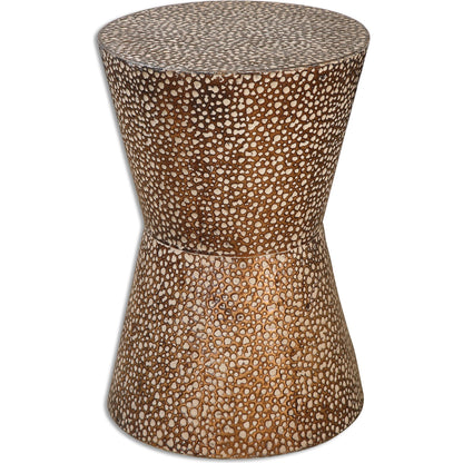 Cutler Drum Shaped Accent Table by Uttermost. Made from iron in a modern style.