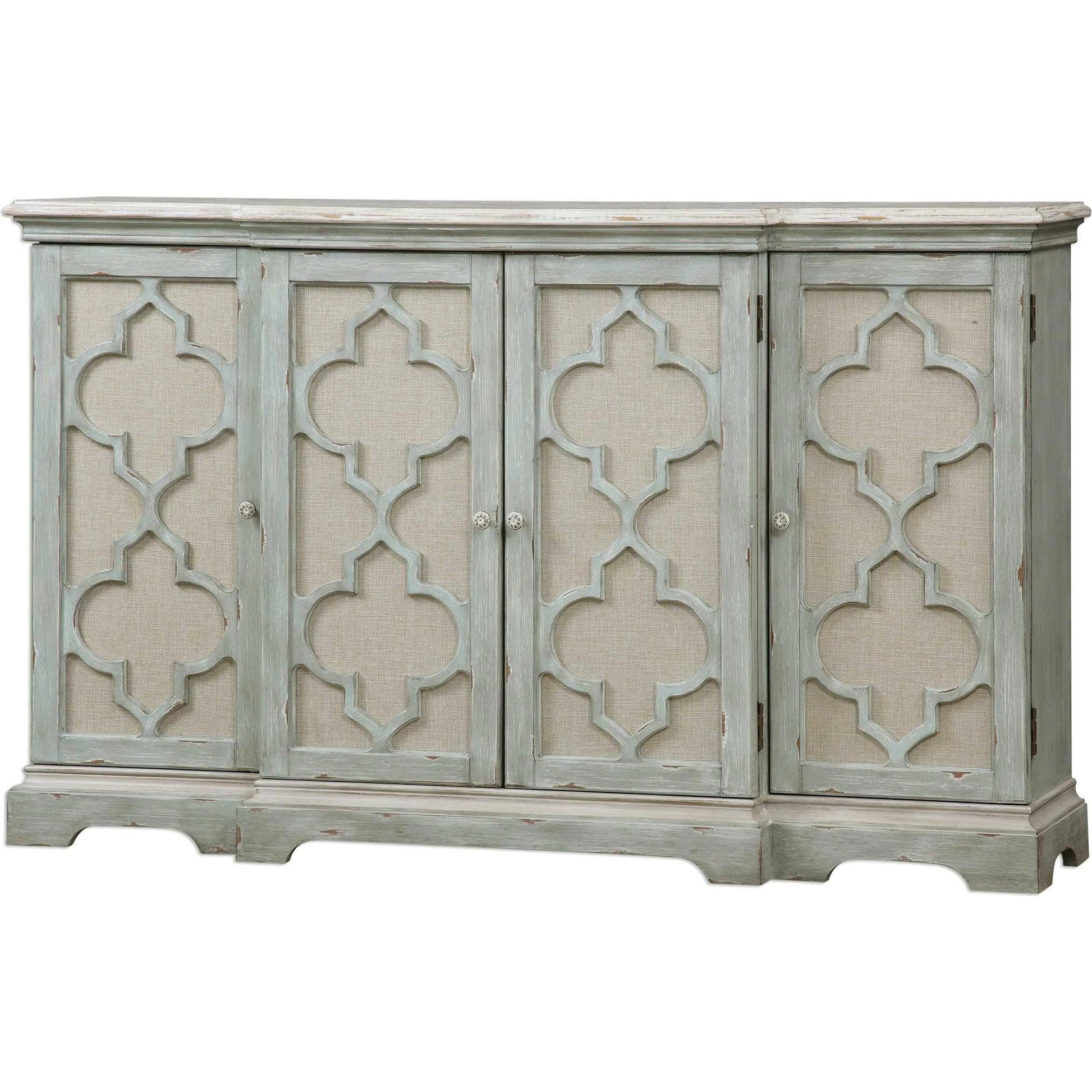 Sophie Cabinet by Uttermost. Made from alm veneer, mdf, linen in a cottage & farmhouse style.