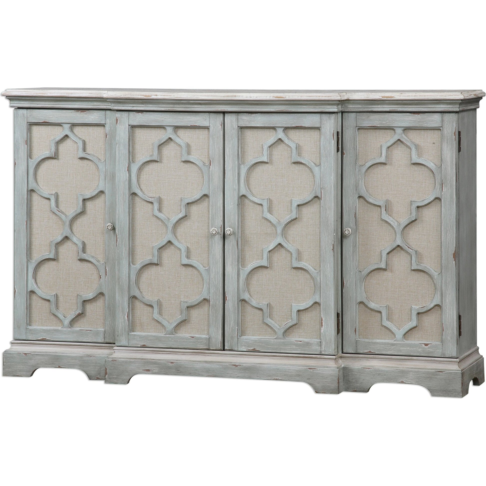 Sophie Cabinet by Uttermost. Made from alm veneer, mdf, linen in a cottage & farmhouse style.