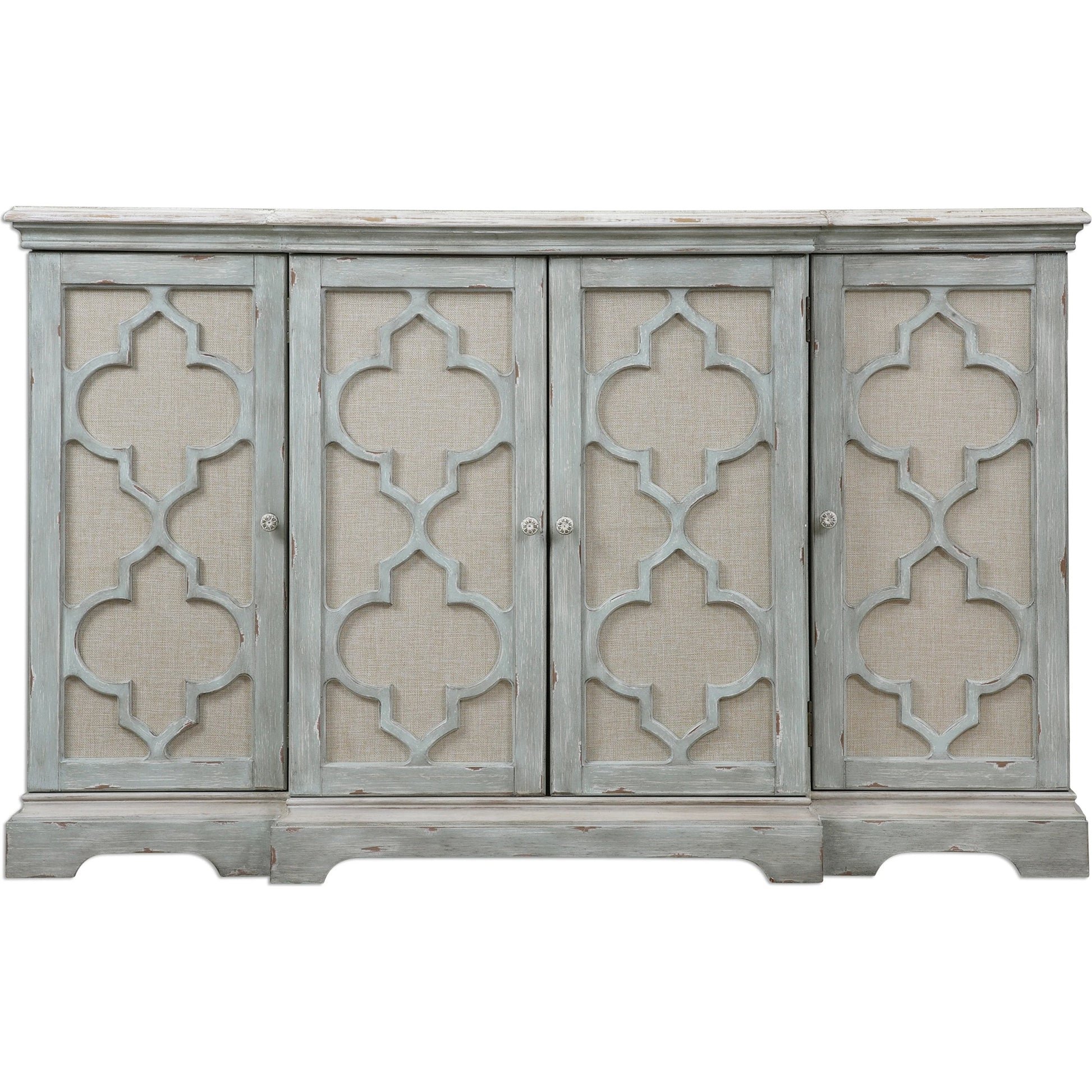 Sophie Cabinet by Uttermost. Made from alm veneer, mdf, linen in a cottage & farmhouse style.